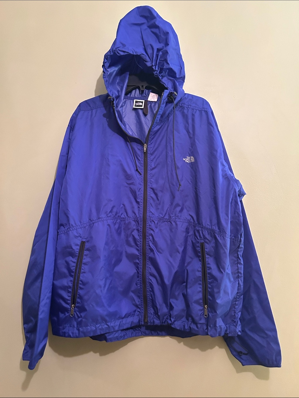 The North Face Men's Royal Blue Hooded Full Zip  Windbreaker Size XL